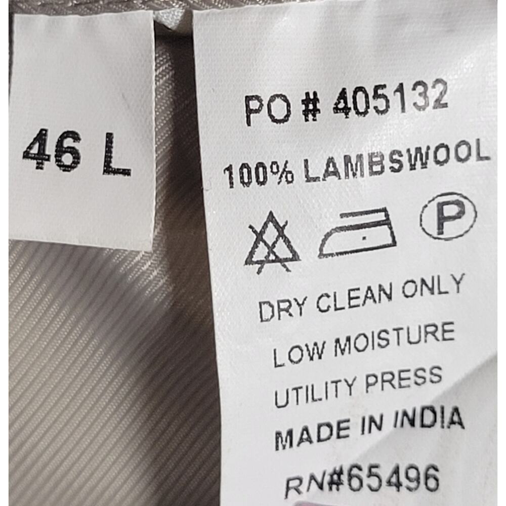 Vtg Etienne Aigner 44L Brown Herringbone Lambswool Blazer Coat - Picture 14 of 15